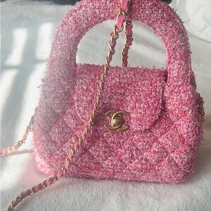 Master copy CHANEL Kelly in Pink Tweed